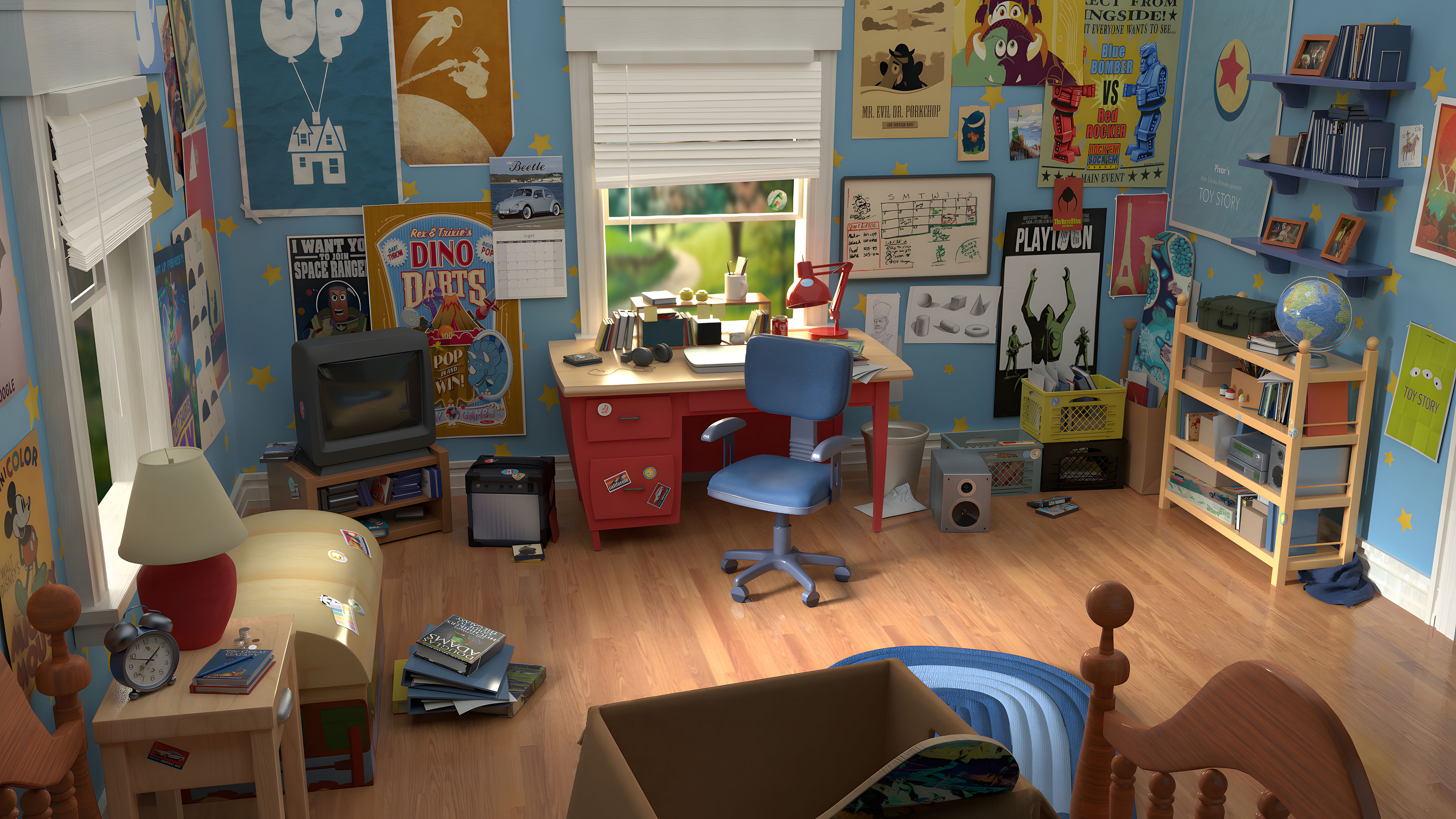 动漫卡通,房间,卧室,儿童房,玩具