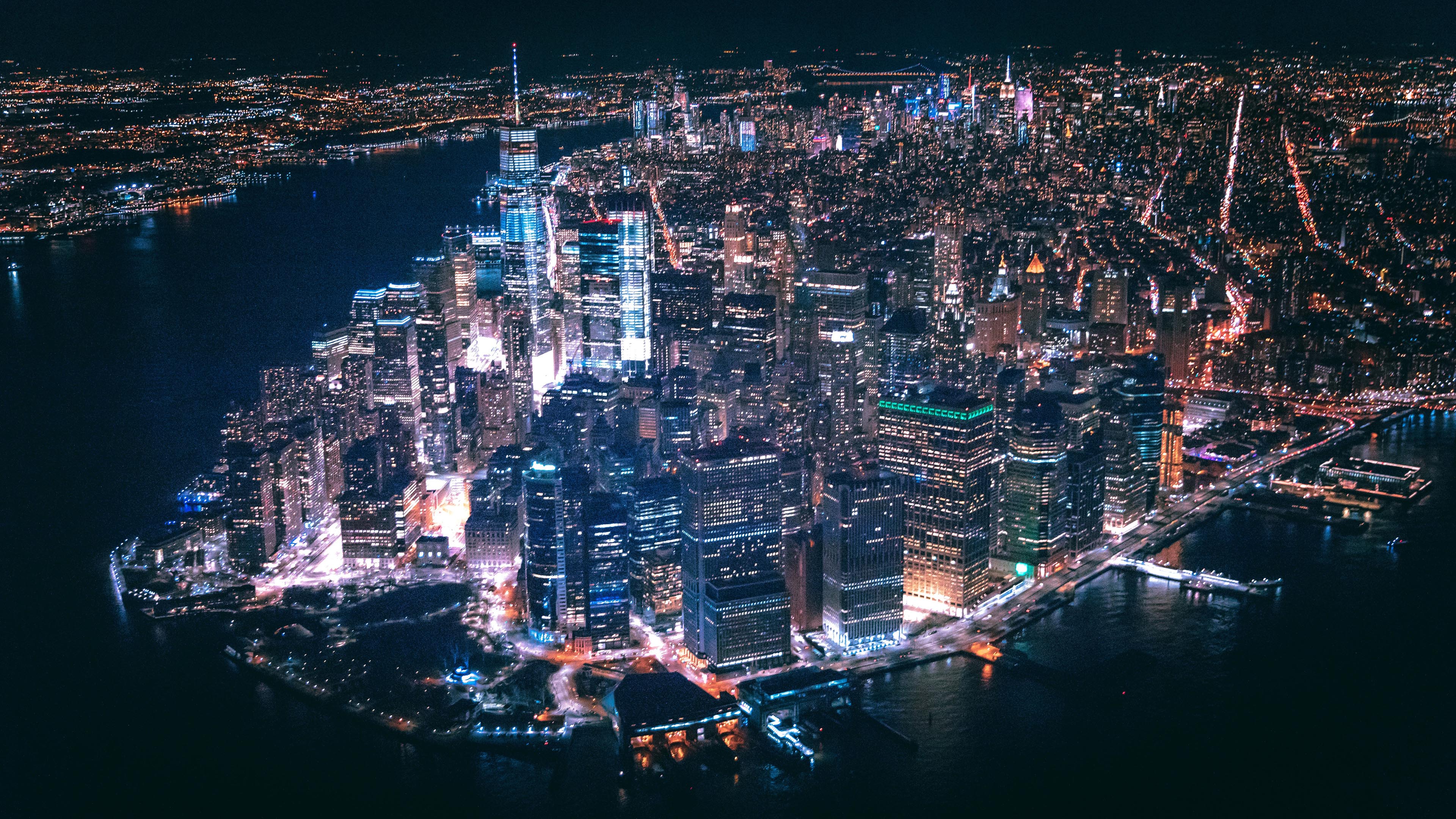 城市夜景图片_纽约壁纸下载_曼哈顿高清壁纸图片